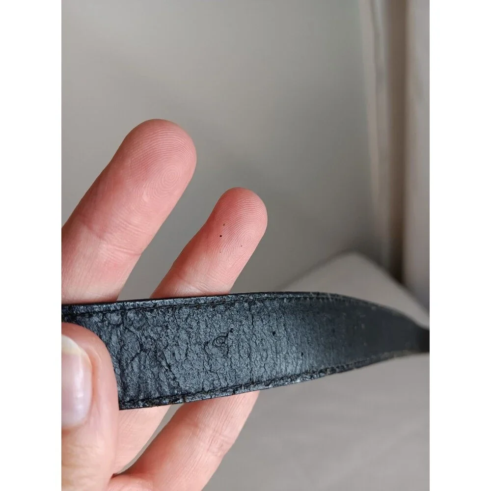 Talbots Black Leather Belt Sz Small Silver Filigree Buckle